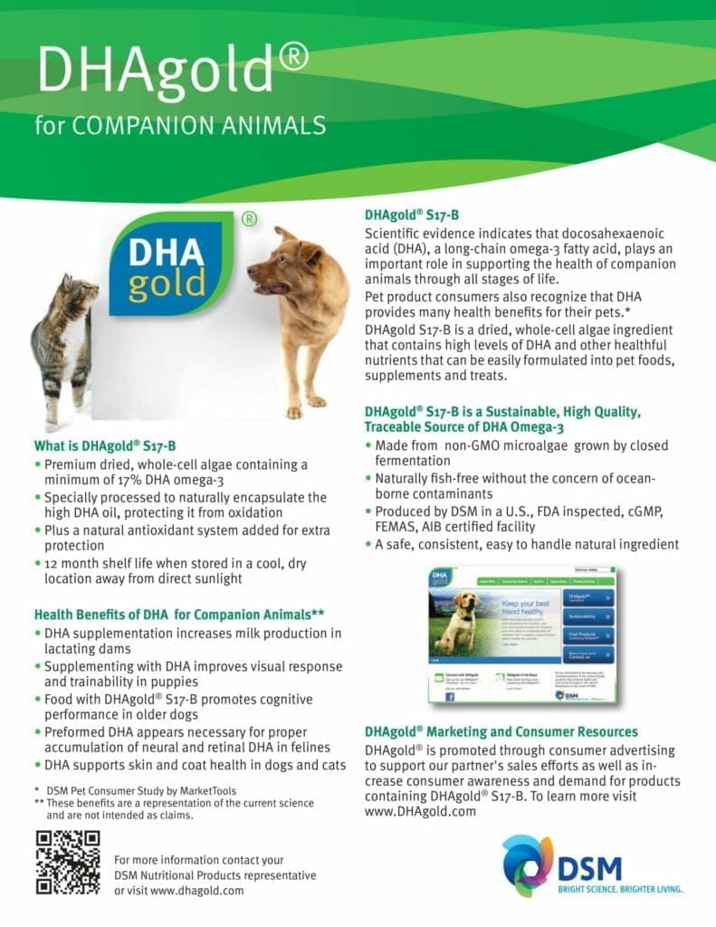 DHAgold Omega 3 DHA EPA DPA pour chiens Product Information UK