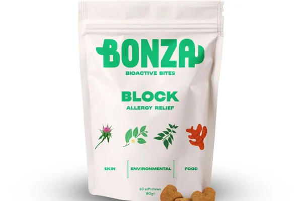 Bonza Bioactive Bites Block Natürliches Antihistaminikum für Hunde mit Flohallergie und Dermatitis FAD