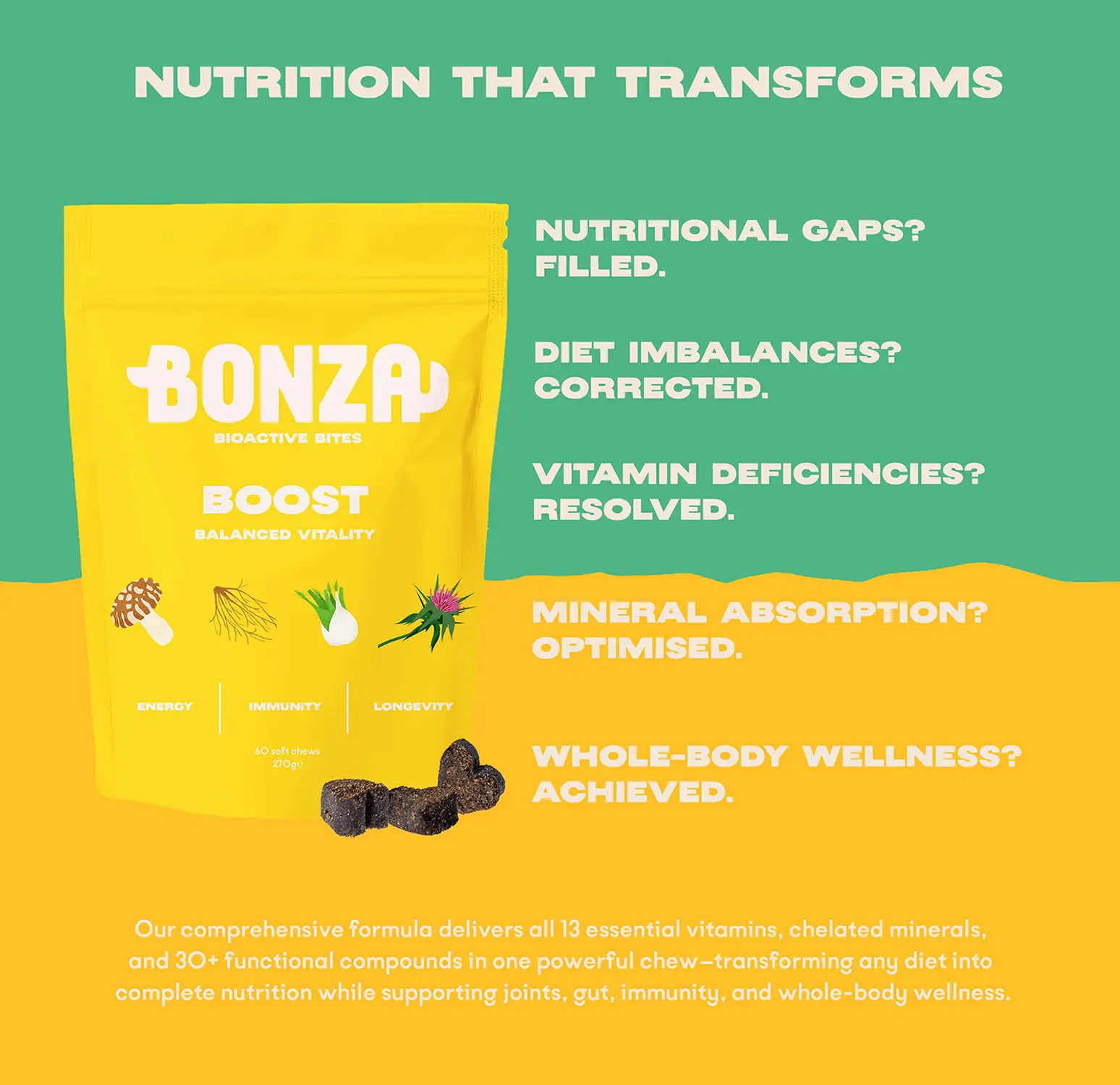 Bonza Boost Suplementos minerales y vitamínicos para la salud del perro
