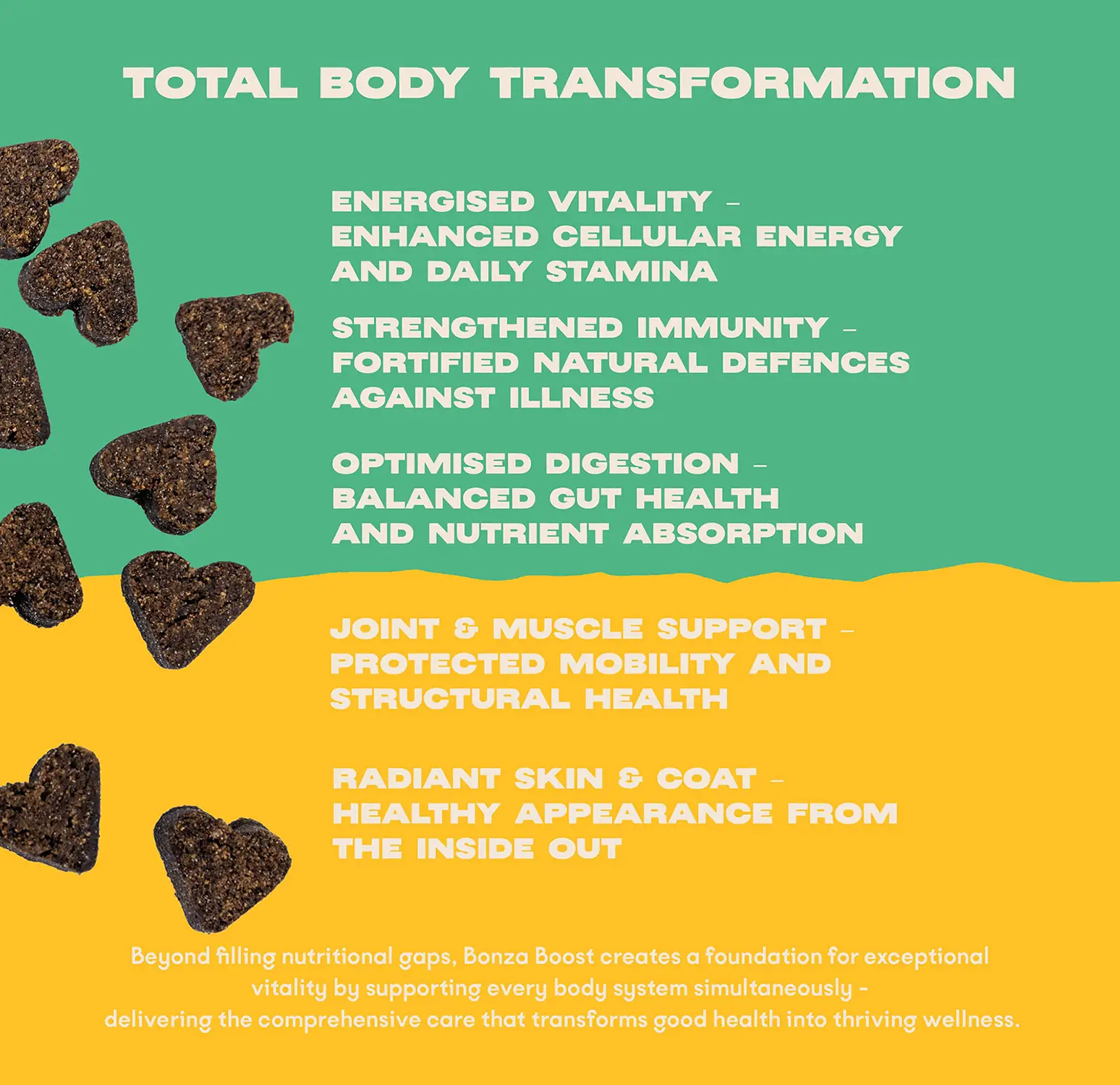 Bonza Boost Suplementos naturales para la salud de todo el cuerpo del perro